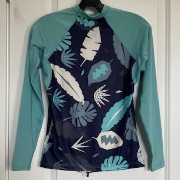 NWT DaKine Surf Flow Snug Fit Palm Blue Longsleeve Rash Guard Large - Picture 8 of 13